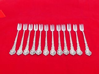 Set Of 12 Vintage Gorham Sterling Silver Versailles Seafood Forks Dj - 6