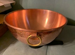 Vintage E.  Dehillerin French 10” Copper Whisking / Chocolate Mixing Bowl France