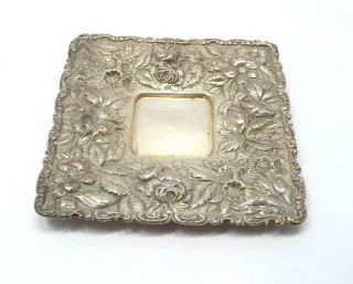 Antique Jacobi & Jenkins Sterling Silver Floral Repousse Inkwell Tray,  No Mono