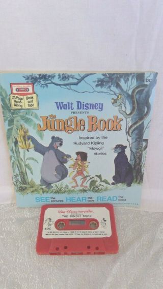 Walt Disney Storyteller The Jungle Book Read - Along Book And Cassette Tape 1977