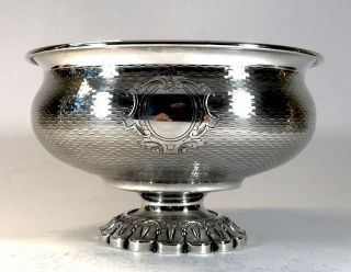 Elegant Antique French Solid Silver Large Bowl Empire 1840 Second Republic