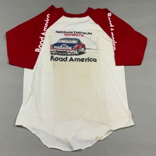 Vintage 1980s Road America Indy Ppg Nissan Sprints 50/50 T - Shirt Sz Xl