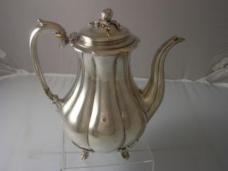 Victorian 1846 Fine Quality Pearce Burrows Heavy Silver Coffee Pot 924 Grams