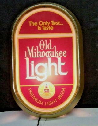 Vintage 1980 Old Milwaukee Light Beer Bar Sign Light 20 " X 12 " X 4 "