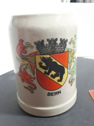 Vintage Bern Logo Ceramic Stoneware Gerz Beer Stein West Germany