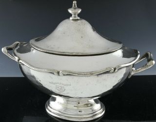 Large C1920 Chateau Laurier Grand Trunk Railway Hotel Silver Plate Soup Tureen