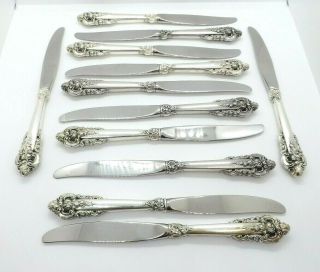 Wallace Grande Baroque Sterling Silver 12 Dinner Knives,  8 7/8 "