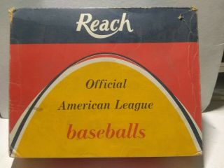 Vintage Reach Official American League Empty Baseball Box Joe Cronin Good Cond.