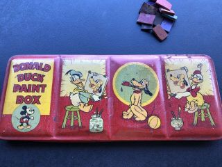 Walt Disney Vintage Donald Duck Paint Box,  Vintage,  Collectible