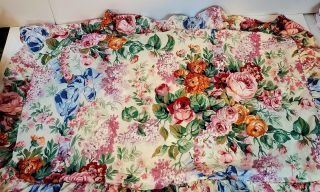 Vintage Ralph Lauren Allison Floral Bed Skirt King 2 Pillow Shams Ruffled