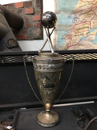 Antique Silver Plated Baseball Reach Trophy Cup Engraved 1915 Season Champions