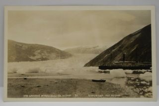 1907 Case Steamer Ss Spokane Taku Glacier Alaska Rppc Photo Postcard Vtg