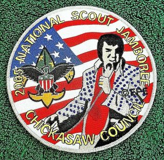 Boy Scouts 2005 National Jamboree Chickasaw Council " Elvis " Jacket Patch,  Tn.
