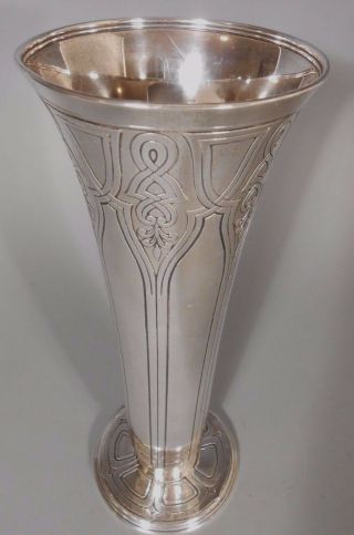 Very Fine Period Tiffany & Co.  Sterling Silver Art Deco Trumpet Vase Ca.  1920 - 30