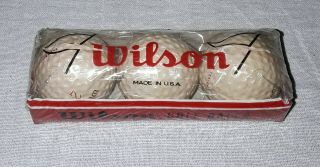 Vintage Wilson Billy Casper Golf Balls Sleeve Of 3 Nos