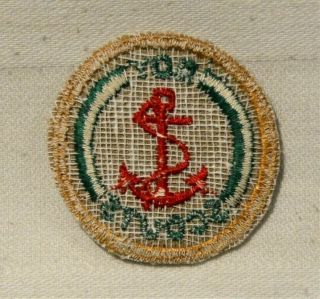 RED ANCHOR Boy Scout Proficiency Award Badge Tan Cloth Troop Large Size 2