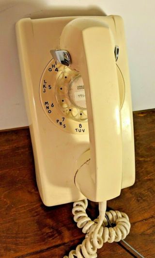 Vintage Rotary Dial Wall Telephone Western Electric Bell System A/b 554 1973
