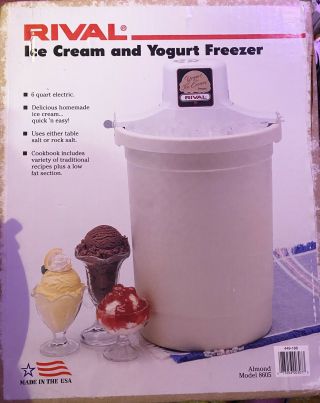 Vintage Rival 6 Quart Ice Cream And Yogurt Freezer Maker 8605/2 W/box