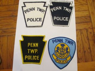 Pennsylvania Penn Twp Police Patch Set Top 2 Old Cheese Cloth