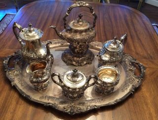 7 Piece Francis I By Reed And Barton Sterling Silver Tea Set With Large Tray