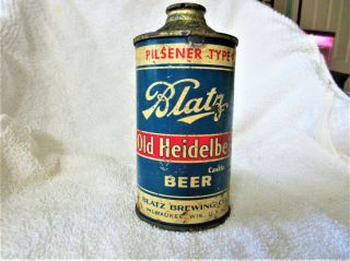 Vintage " Blatz Old Heidelberg Beer " Cone Top Beer Can