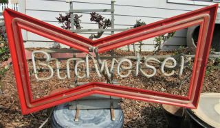 Vintage Budweiser Bud Beer Large Bow Tie Neon Bar Pub Sign Man Cave Not