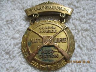 Vintage Shooting medal Sharpshooter National Rifle Association NRA Jr Division 2