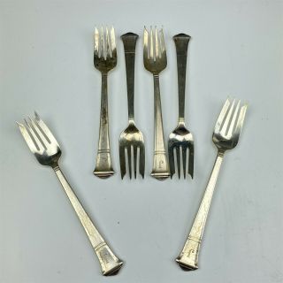 6 Vintage Tiffany & Co.  Sterling Silver Windham Pattern 6 3/4 " Salad Forks Llx