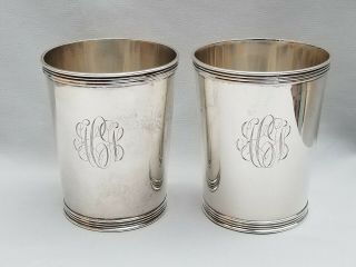 2 Sterling Silver Julep Cups By Selbert Frankfort,  Kentucky 3759 Mono