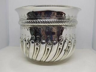 1890 VICTORIAN ANTIQUE ENGLISH STERLING SILVER BOWL WITH GEORGIAN COIN.  231G. 2