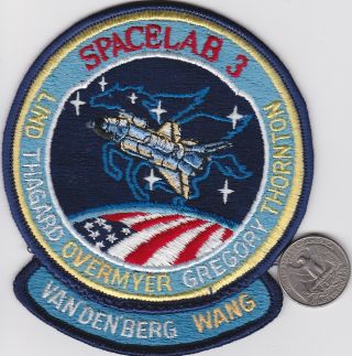 Nasa Space Ship Patch Shuttle Flight Astronaut Mission Spacelab 3 Lind Gregory