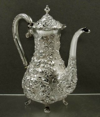 Stieff Sterling Coffee Pot  1952 Hand Decorated