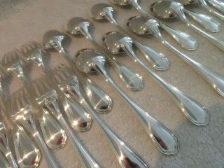 French Silver - Plated Dinner Cutlery Set 24p Christofle Spatours V69
