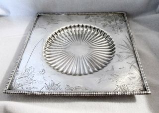 Antique Japanese By Gorham Sterling Silver Cheese Dish & Knife 1880