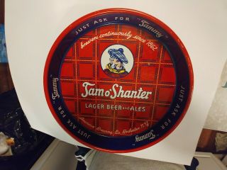 Vintage Tam O’shanter Lager Beer And Ales Metal Tray Rochester,  Ny