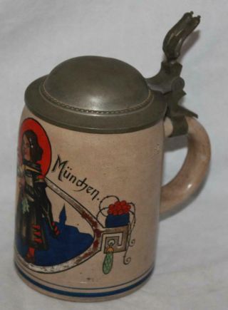 Gruss Aud Munchen Beer Stein Tankard Mug 0.  5L German Germany 3