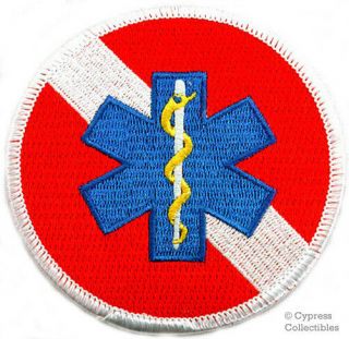 Rescue Diver Embroidered Patch - Scuba Star Of Life Emt Iron - On First Responder