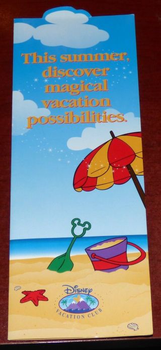 Disney Vacation Club 2000 Promo Brochure,  Pin Mickey Mouse Goofy