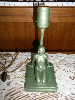 Nuart Art Deco Vintage Metal Nude Lady Lamp Base