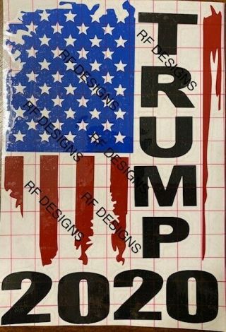 Trump Flag 2020 Large Decal Vinyl Bumper Sticker