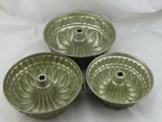Vintage Wagner Tin Lined Copper Cake Pan Mold Set Of 3 West Germany