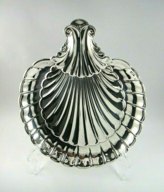 Rare Frank Smith Sterling Silver Art Deco Shell Serving Tray Dish Plate 11 "