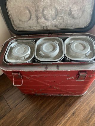 Vintage 1962 Authentic Us Military Food Cooler Storage Insulated Container Army