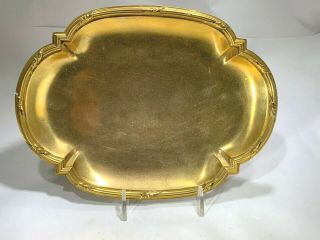 Art Deco Rare Gustav Keller Paris Sterling Silver Gold Gilt Overlay Dresser Tray