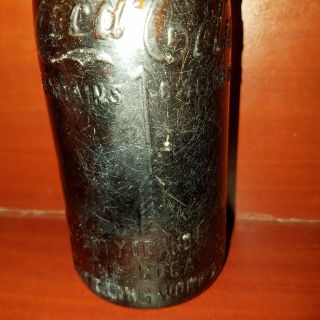 Vintage Early Straight Sided Root Amber Coca Cola Bottle Cincinnati Ohio 2