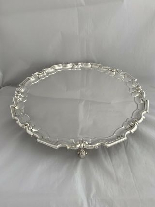 Large And Heavy 1.  3 Kilo Solid Silver Drinks Tray Or Salver London 1904 Sterling