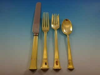 Windham Gold By Tiffany And Co.  Sterling Silver Flatware Set Service Vermeil