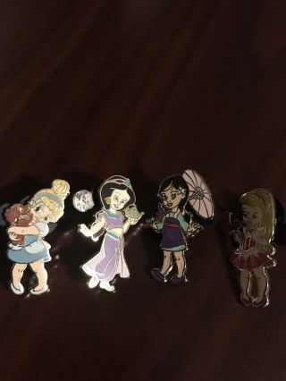 Disney Pin Set Of 4 Cutie Baby Princess Booster Set
