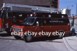 Chicago Fire Department 1988 Ford Wheeled Coach 35mm Fire Apparatus Slide