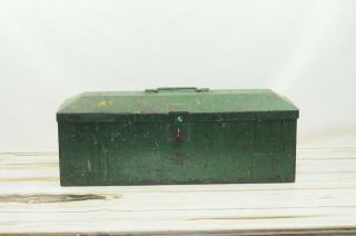 Vintage Large Tool Box Heavy Duty Metal Toolbox And Tray 2